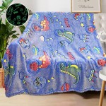 Dinosaur Blanket for Boys, Personalized Baby Blankets for Boys, Dinosaur Glow in The Dark Blanket for Kids, Toddler Blanket for Boys, Soft Fleece Blankets and Throw,Birthday 40x 50