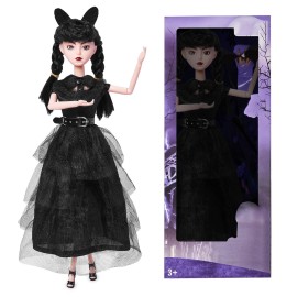 DBYWIUB 11.5 inch Girls Doll, Soft Body, Black Hair, Black Heels, Dress & Accessories