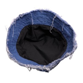 BLUEGLORY Cotton Stitching Patchwork Denim Distressed Bucket Hat, Sun Hat, Hat for Men and Women (YFLM)