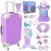 18 inch Girl Doll Accessories Case Luggage Travel Play Set with Clothes Camera Travel Pillow Bag Dress Glasses Stuff Fit 18 inch Doll Christmas Birthday Gift
