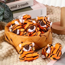 Shappy 50 Pcs Mini Animal Plush Toys Small Stuffed Animals Bulk Cute Tiny Plushies Keychains for Gift Party Carnival Prize (Tiger)