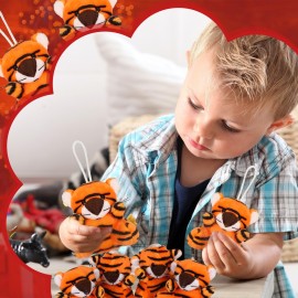 Shappy 50 Pcs Mini Animal Plush Toys Small Stuffed Animals Bulk Cute Tiny Plushies Keychains for Gift Party Carnival Prize (Tiger)