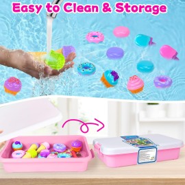 Play Sand Kit for Girls, Ice Cream Sensory Bin Sandbox, Creative Bake Shop with 2.2lbs Magic Sand, Ice Cream & Cake Models, Cleaning Tools, Pretend Beach Cake Stand Toys Gift for Toddler Ages 3-8