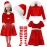 Panitay 4 Pcs Girls Christmas Costume Red Santa Claus Outfit Hat Jacket Dress Tights for Little Girls Kids Holiday Cosplay (Small)