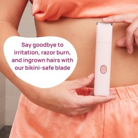 HAPPY CURVES Smoothie Bikini Trimmer - Electric Razor for Women, Waterproof Hair Groomer with Adjustable Guards, Personal Shaver for Pubic Hair, Ladies Intimate Shaver and Body Trimmer (Berry)