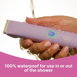 HAPPY CURVES Smoothie Bikini Trimmer - Electric Razor for Women, Waterproof Hair Groomer with Adjustable Guards, Personal Shaver for Pubic Hair, Ladies Intimate Shaver and Body Trimmer (Berry)