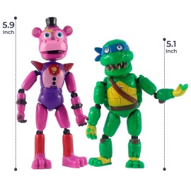 Toysvill 8pcs Inspired by Game Five Nights Toys | Set Candy\'s FNAF Action Figure [Sheep, Cindy Cat, Happy Frog, Mr. Hippo, Nightmare Bonnie, Turtle Swordsman, Chester Chimpanzee, Reindeer]