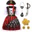Dormstop Kids Pirate Costume Girls Deluxe Buccaneer Dress Set for Halloween Party Dress Up (5-7 Years)