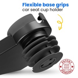 Kids Travel Tray - Large Base - Car Seat and Car Cup Holder Tray - Tray for Snacks, Entertainment, Toys - Includes Cup Holder - Fits Most Car Seats