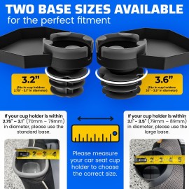 Kids Travel Tray - Large Base - Car Seat and Car Cup Holder Tray - Tray for Snacks, Entertainment, Toys - Includes Cup Holder - Fits Most Car Seats