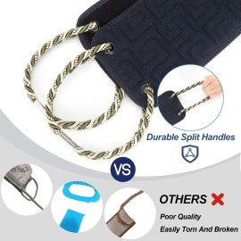 dodiff Exfoliating Back Scrubber for Shower, Double-Sided Widened Back Scrub Washcloth with Handles for Use in Shower, 39 Inches Body Exfoliator Bath Tool to Clean Your Body Deeply for Men & Women