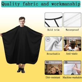 woniutch Professional Barber Cape with Neck Duster Brush and Hair clip; Hair Cutting Cape and Salon Cape for Men and Women