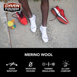 Darn Tough Vermont Men\'s Run No Show Tab Ultra-Lightweight with Cushion Sock (Style 1039) - Comet, Medium