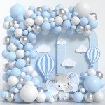 Baby Blue And White Balloons Arch Kit Blue Balloon Garland Kit Blue White Silver Balloons For Birthday Bridal Shower Wedding Winter Baby Shower Decorations For Boys winter wonderland party decorations
