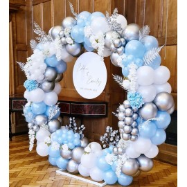 Baby Blue And White Balloons Arch Kit Blue Balloon Garland Kit Blue White Silver Balloons For Birthday Bridal Shower Wedding Winter Baby Shower Decorations For Boys winter wonderland party decorations