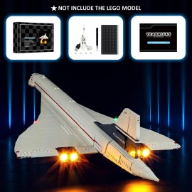 YEABRICKS LED Light for Lego-10318 Icons Concorde Building Blocks Model (Lego Set NOT Included)
