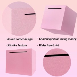 Piggy Bank for Adults Must Break to Open Stainless Steel Money Box Metal Saving Bank Unbreakable Savings Box Money Bank Cash Coin Jar 5.9 inch Pink