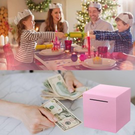 Piggy Bank for Adults Must Break to Open Stainless Steel Money Box Metal Saving Bank Unbreakable Savings Box Money Bank Cash Coin Jar 5.9 inch Pink