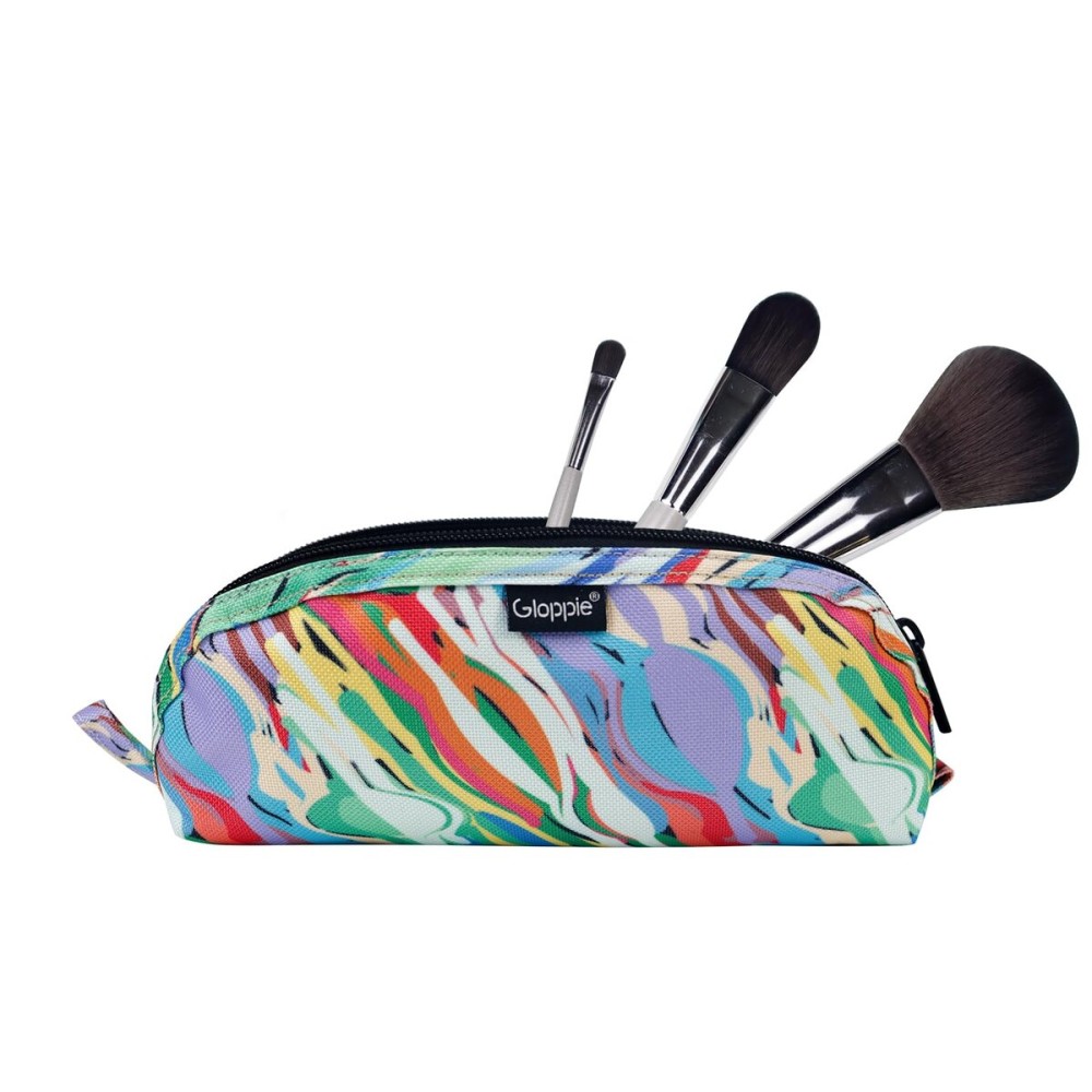 Gloppie Travel Makeup Brush Holder - Compact Cosmetic Bag, Spacious Portable Cosmetic Bag for Organizing Your Brushes On-the-go, Watercolor