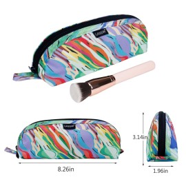 Gloppie Travel Makeup Brush Holder - Compact Cosmetic Bag, Spacious Portable Cosmetic Bag for Organizing Your Brushes On-the-go, Watercolor