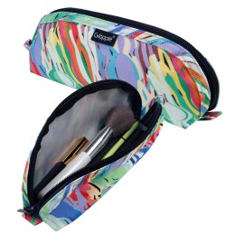 Gloppie Travel Makeup Brush Holder - Compact Cosmetic Bag, Spacious Portable Cosmetic Bag for Organizing Your Brushes On-the-go, Watercolor