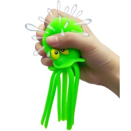 Set of 4 Octopus Water Balls Baby Bath Toys Squishy Sensory Stress Relief Pool Floating Toys for Kids, Cute Goodie Bag Fillers for Boys and Girls, Pink, Blue, Green and Yellow