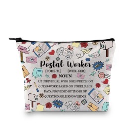 G2TUP Mail Carrier Thank You Gift Postal Worker Definition Makeup Bag Postal Worker Cosmetic Bag Mail Lady Post Office Gift (Postal Worker Definition MB)