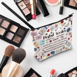 G2TUP Mail Carrier Thank You Gift Postal Worker Definition Makeup Bag Postal Worker Cosmetic Bag Mail Lady Post Office Gift (Postal Worker Definition MB)