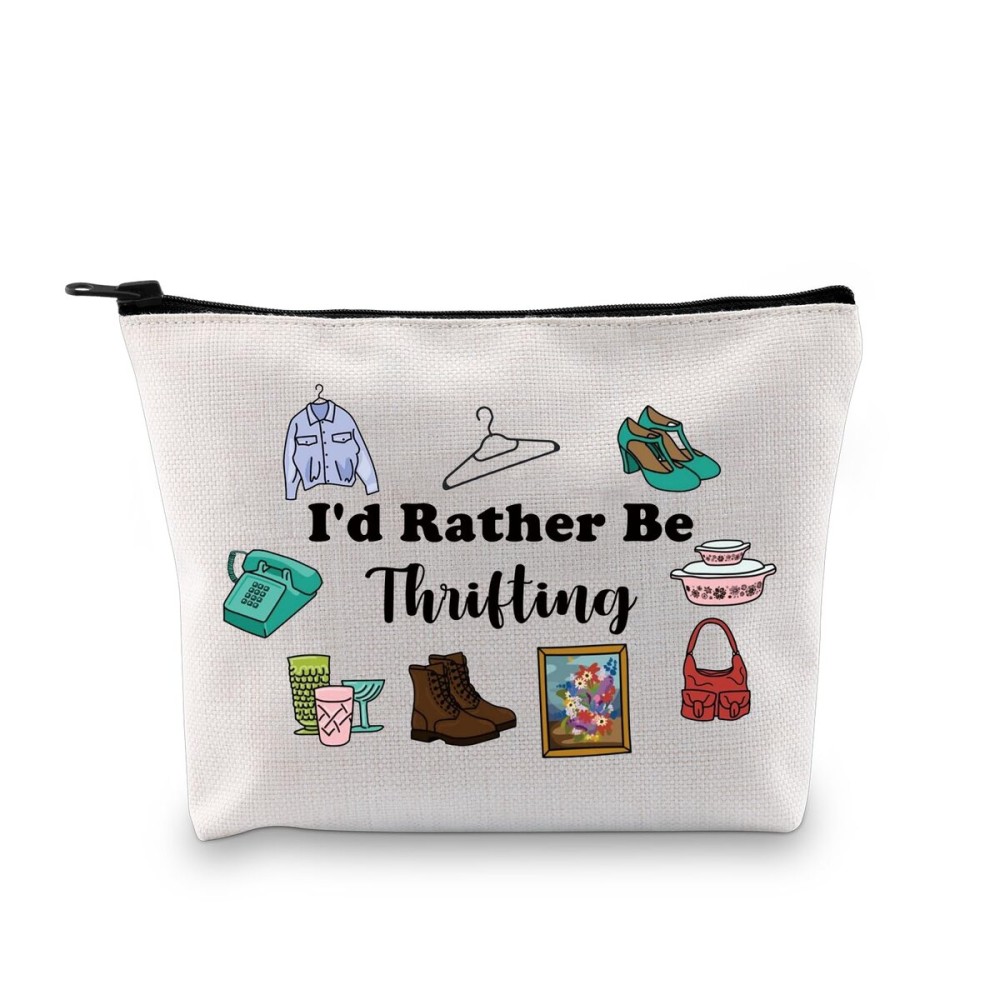 G2TUP Thrifting Mama Green Cosmetic Bag - Makeup Case - I\'d Rather Be Thrifting - Travel/On-The-Go Makeup Storage