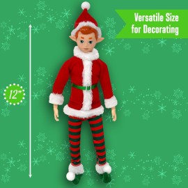 Original Elf Dolls - 12 Poseable Christmas Elf Toys for Kids or Decor