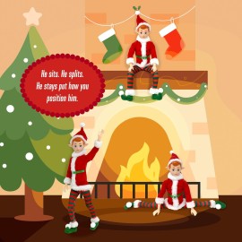 Original Elf Dolls - 12 Poseable Christmas Elf Toys for Kids or Decor