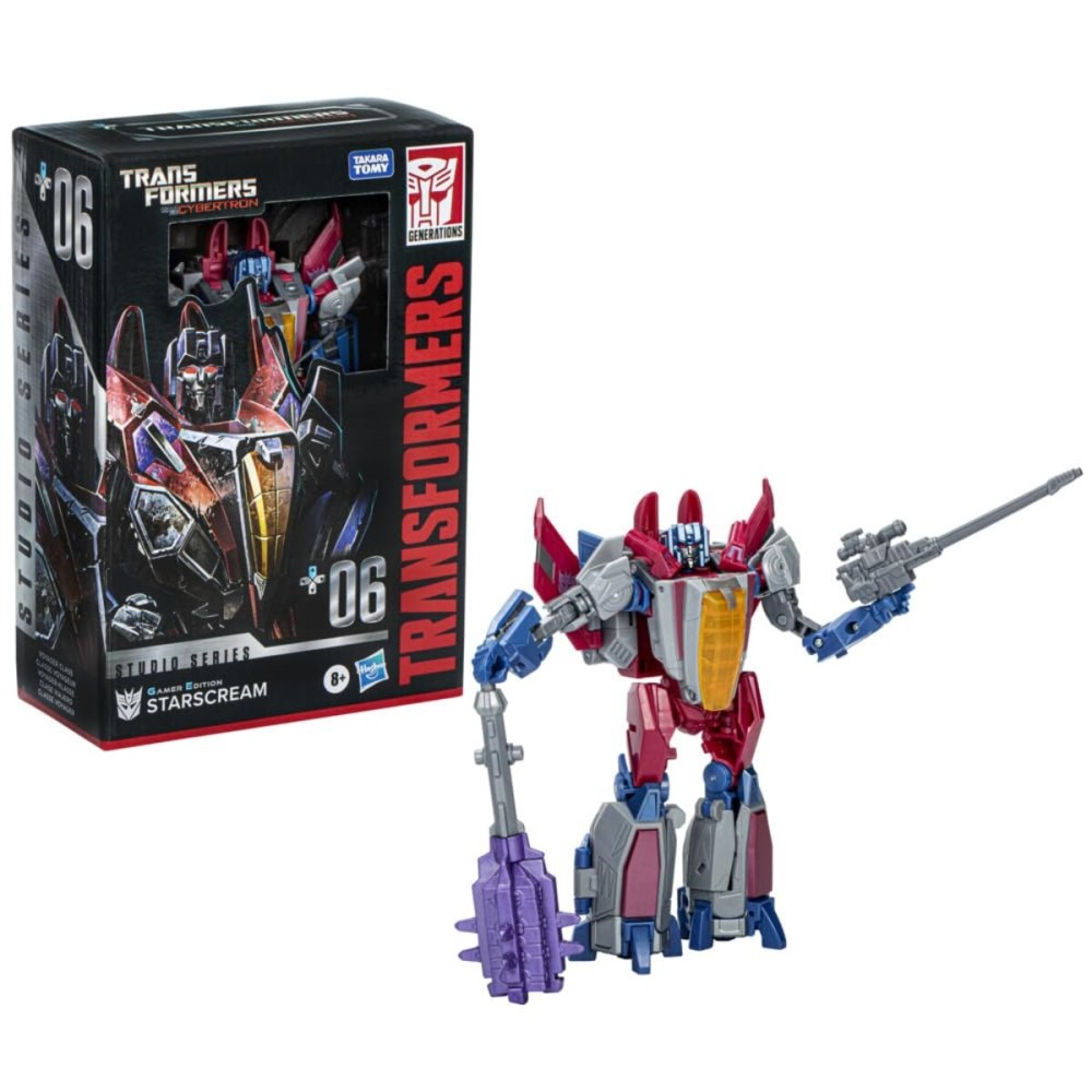 Transformers Toys Studio Series Voyager War for Cybertron 06 Gamer Edition Starscream, 6.5-inch Converting Action Figure, 8+