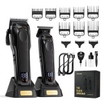 SUPRENT PRO Professional Hair Clippers for Men - High Torque Brushless Motor & Detachable Blade - Cordless Hair Trimmer Set for Barbers with Charging Stand - Premium Gift Hair Clipper Kit