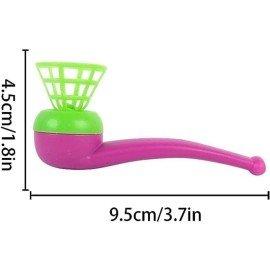 3pcs Random Color Floating Blow Pipe Balls Game Toys, Floating Blow Pipe & Balls Balance Blowing Toys, Stress Reliever Balance Blowing for Toddlers Kids Adults Funny Party Supplies