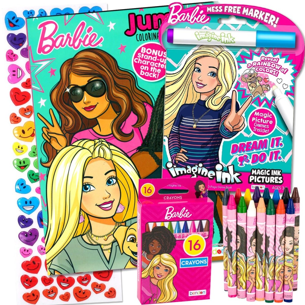 Barbie Coloring and Activity Book Bundle with Imagine Ink Coloring Book, Stickers and More