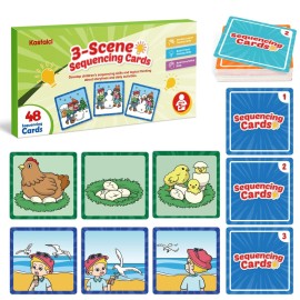 Kasfalci Sequencing Cards, Sequence Game for Kids, Speech Therapy Materials for Autism, Improve Storytelling,Social Skills, Sentence Building, Preschool Learning Activities for Classroom & Homeschool