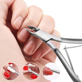 Cbiumpro 5-Pack Cuticle Trimmer Set with Pusher, Cutter, Scraper, Nipper, Clipper, Professional Stainless Steel Cuticle Remover Tools Kit for Fingernails & Toenails - with Case