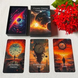 Jrskvaro Time Oracle Cards Deck, Cosmic Timing Oracle Cards, Oracle Cards for Beginners, Divine Timing Oracle Deck to Help You Predict Time Frames.