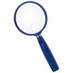 Feosky Handheld Reading Magnifier, 10X 30X Magnifier, 75mm Shatterproof Lens, Non-Slip Handle for Adults Close Work, Seniors Reading and Kids Nature Exploration, Hobby Observation (Blue)