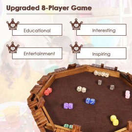 Vamslove Shut The Box Dice Game for 8 Players Upgraded Wooden Board Table Math Game with 16 +6 Dices - Educational Game for Kids, Adults(Instruction Included)