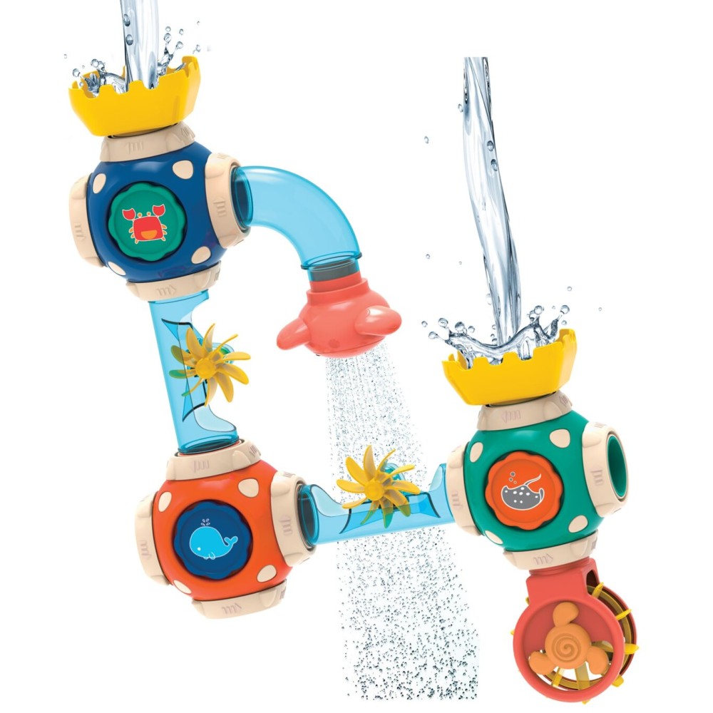 Discovery Toys - Bath Pipes | Toddler Bathtub Toy | Bath Time Water Toy | Interactive Bath Play | Building Bath time Water Toy | Suctions to Glass, Tile, and Tub | 3+ yrs