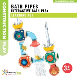 Discovery Toys - Bath Pipes | Toddler Bathtub Toy | Bath Time Water Toy | Interactive Bath Play | Building Bath time Water Toy | Suctions to Glass, Tile, and Tub | 3+ yrs