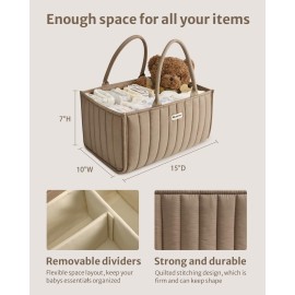 Blissful Diary Baby Diaper Caddy Organizer, Stylish Storage Basket for Newborn Essentials and Diaper Station, Gift for Baby Shower and Registry Must-Have, Mocha Brown Blissful Diary Baby Diaper Caddy Organizer, Stylish Storage Basket for Newborn Essentials and Diaper Station, Gift for Baby Shower and Registry Must-Have, Mocha Brown