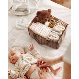 Blissful Diary Baby Diaper Caddy Organizer, Stylish Storage Basket for Newborn Essentials and Diaper Station, Gift for Baby Shower and Registry Must-Have, Mocha Brown Blissful Diary Baby Diaper Caddy Organizer, Stylish Storage Basket for Newborn Essentials and Diaper Station, Gift for Baby Shower and Registry Must-Have, Mocha Brown