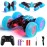 28C RC Cars Rotating Stunt Car, Remote Control Cars Toys with Headlight Wheel Light, Double-Sided Driving 360Flips Rotating Car Toy for Boys Girls Birthday (Blue)
