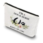 I\'m a Dog & Horse Kind of Girl - Cosmetic Bags, Makeup Bags for Women - Dog Mom, Horse Lover Gifts