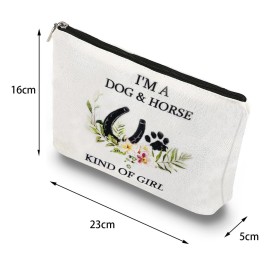 I\'m a Dog & Horse Kind of Girl - Cosmetic Bags, Makeup Bags for Women - Dog Mom, Horse Lover Gifts