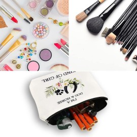 I\'m a Dog & Horse Kind of Girl - Cosmetic Bags, Makeup Bags for Women - Dog Mom, Horse Lover Gifts