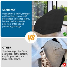 STARTWO Dustproof Thickened Massage Chair Cover Waterproof Zero Gravity Armchair Covers 420D Oxford Cloth Game Recliner Protective,Fits RealRelax Most brands of Massage Chairs(Black 63*39.5*55.5 in)