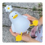 Sitting Duck Light With Warm Color Little Flower Dimming,The Rechargeable Touch Lamp Is 3 Levels Brightness And Birthday Christmas Gifts for Women Girls Lucky Mallard Duck Decor Halloween Decorations